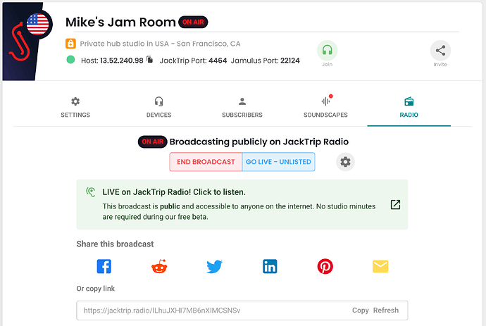 Radio Tab Screenshot